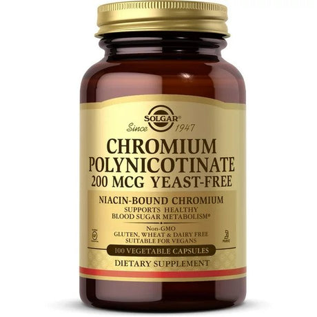 Solgar Chromium Picolinate, 200 mcg, Vegetable Capsules, 100 - Solgar