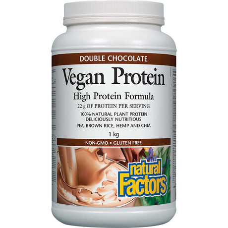 Vegan Protein, Milk Chocolate, 1 kg, Natural Factors - Natural Factors