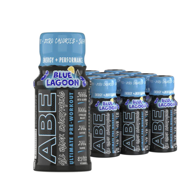 ABE Ultimate Pre Workout Shot, Blue Lagoon, Applied Nutrition, Box of 12 Shots - Applied Nutrition