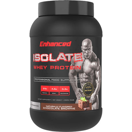 Enhanced Whey Protein Isolate, Chocolate Brownie, 3 LB - Enhanced Labs