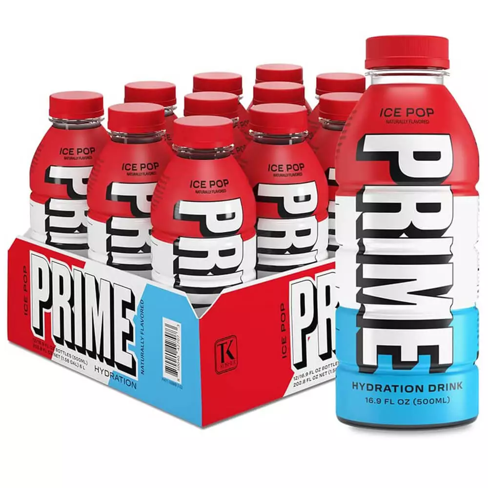 Box of 12 Pieces, Prime Hydration, Ice Pop - Prime