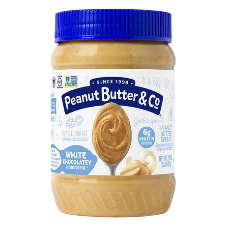 Peanut Butter & Co. White Chocolate Wonderful Peanut Butter, 1LB - Peanut Butter & Co