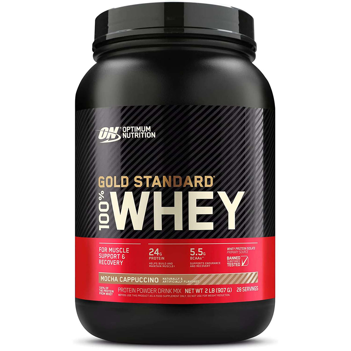 Optimum Nutrition Gold Standard 100% Whey Protein, Mocha Cappuccino, 2 LB - Optimum Nutrition