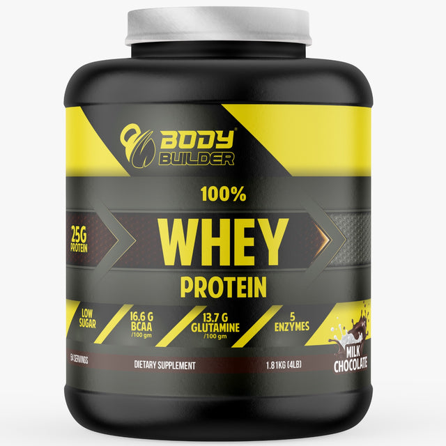 Body Builder Whey Protein, Milk Chocolate, 4 LB - Body Builder