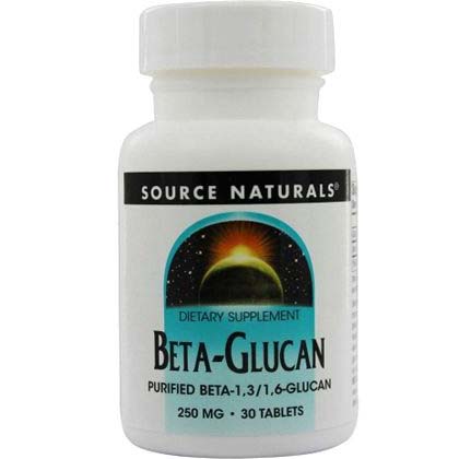 Beta Glucan, 250 mg, 30 Tablets - Source Naturals - Source Naturals