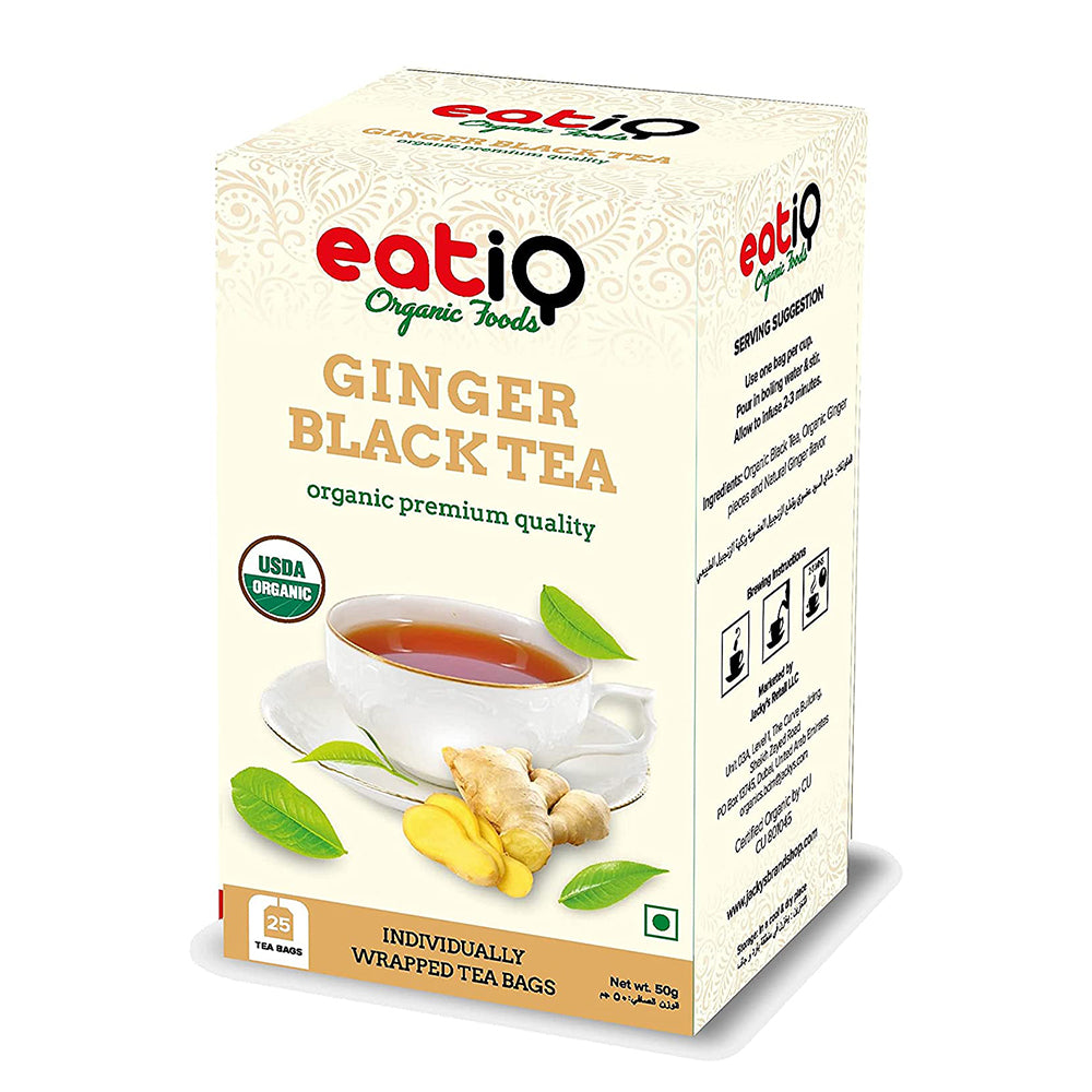 Organic Eatiq Ginger Black Tea, 25 Bags - Eatiq Organic Food