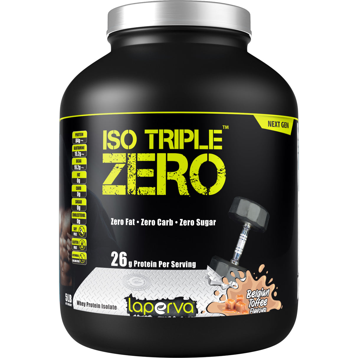 Laperva Iso Triple Zero Next Generation Whey Protein, Belgian Toffee, 5 LB - Laperva