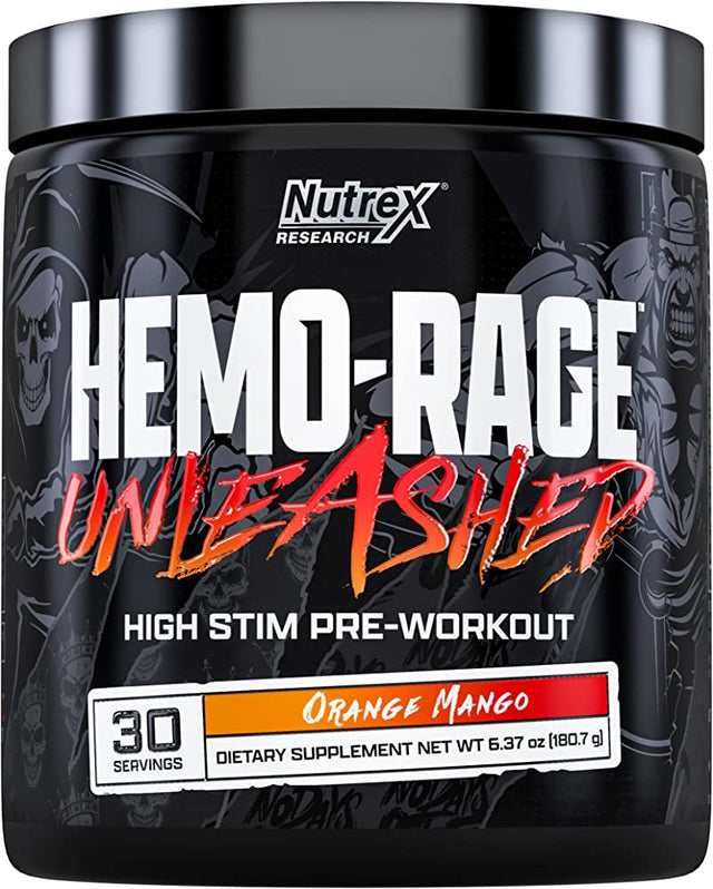 Nutrex Research Hemo-Rage Unleashed, Orange Mango, 30 Servings - Nutrex Research