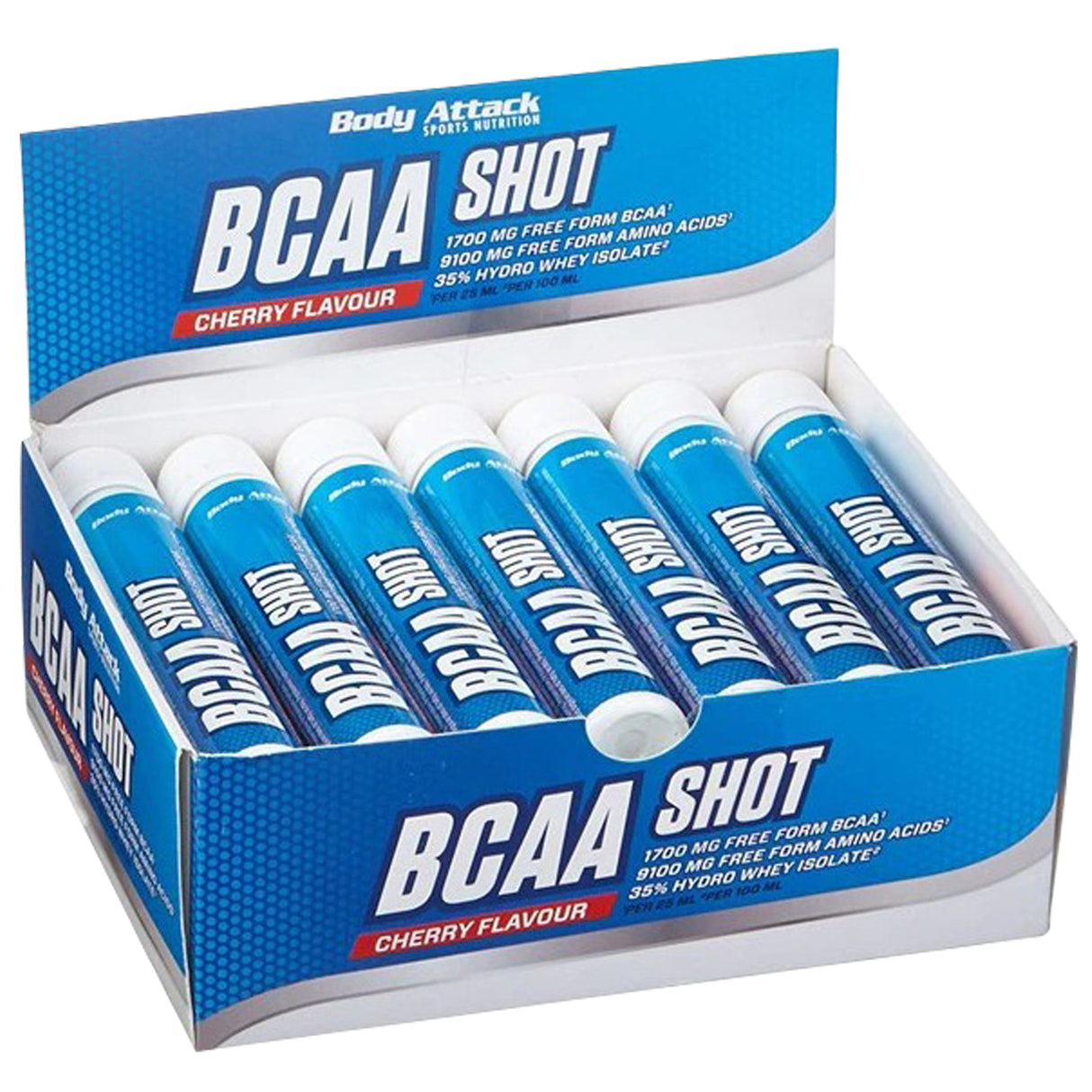 Body Attack BCAA Shot, Cherry (Box of 12 Shots) - Body Attack