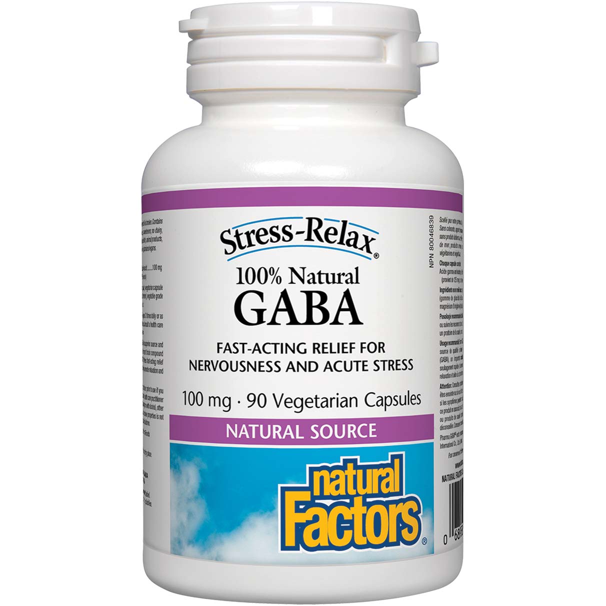 GABA Natural Factors, 100 mg, 90 Veggie Capsules - Natural Factors