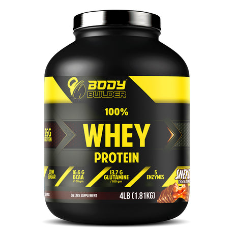 Body Builder Whey Protein, Snickers Chocolate Peanut, 4 LB - Body Builder