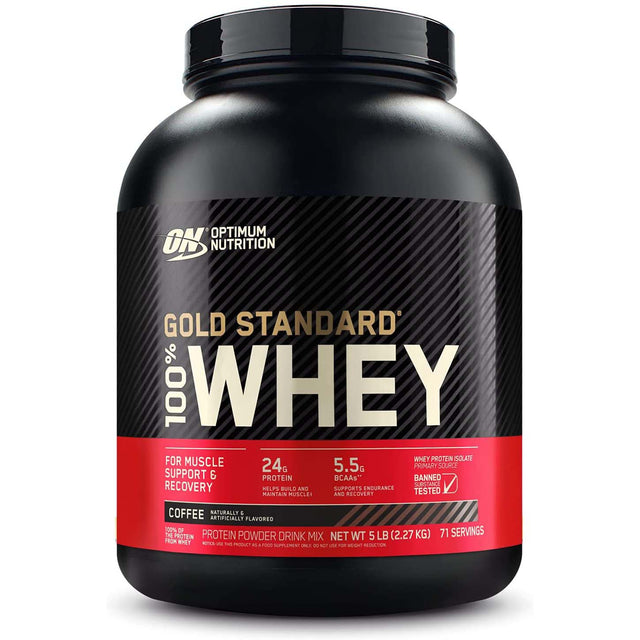 Optimum Nutrition Gold Standard 100% Whey Protein, Coffee, 5 LB - Optimum Nutrition