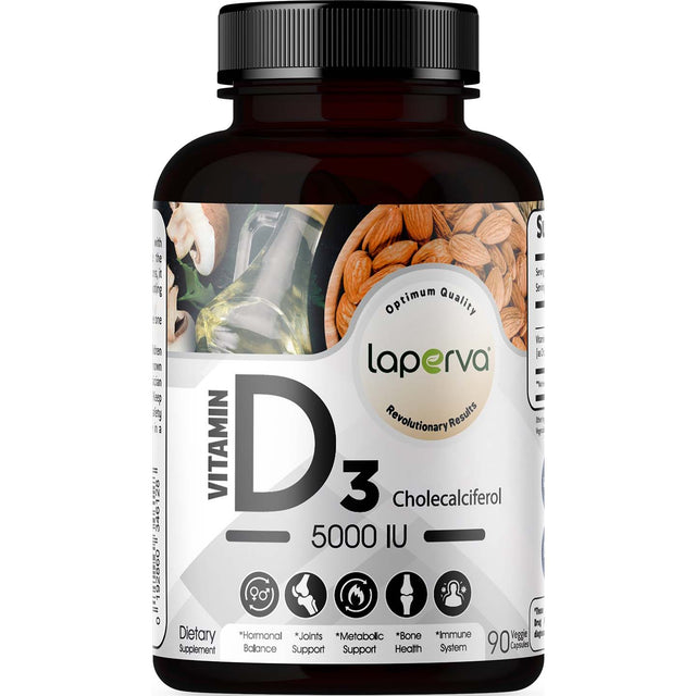 Vitamin D3 5000 IU, 90 Veggie Capsules - Laperva - Laperva