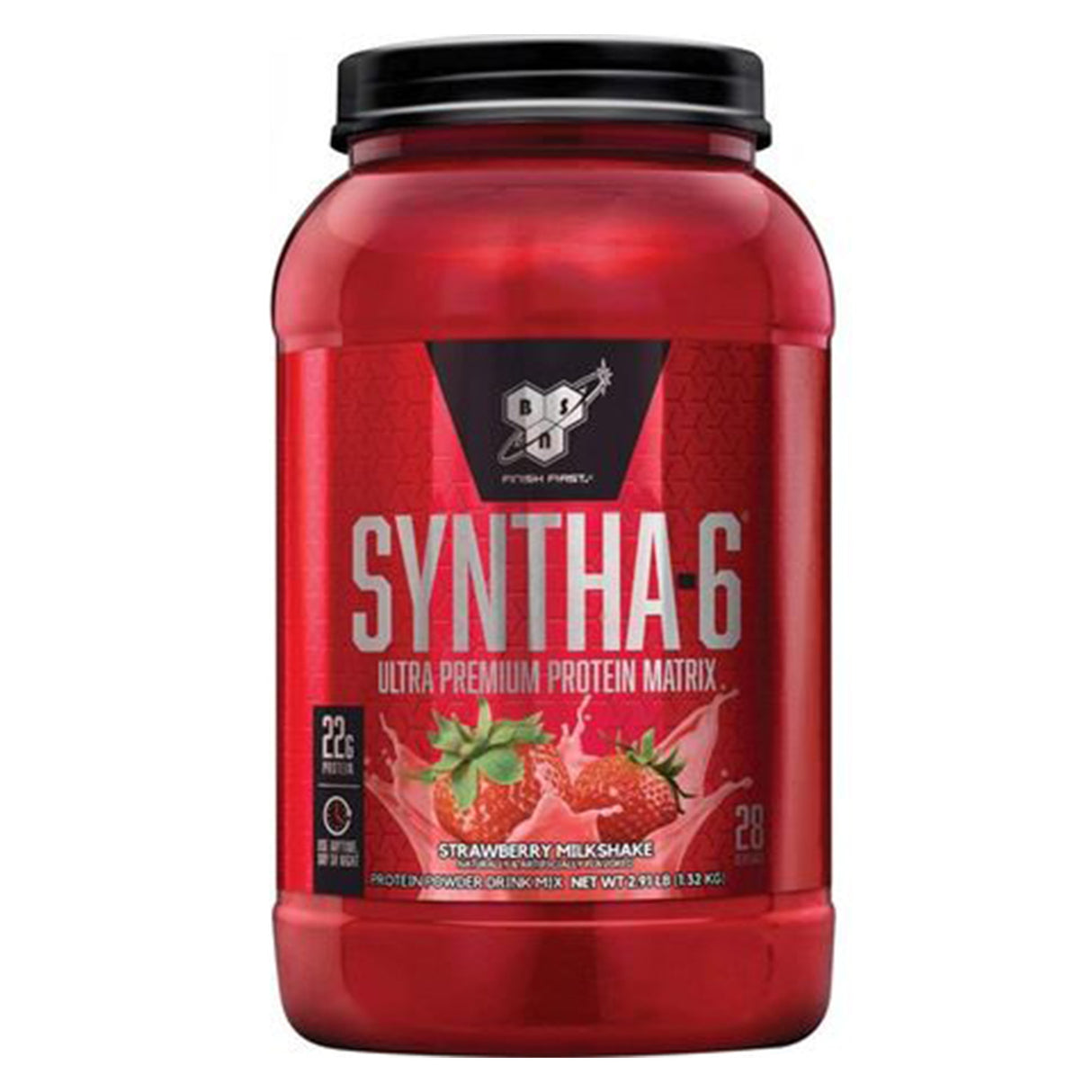 BSN Syntha-6 Whey Protein, 2.91 Lb, Strawberry Milkshake - BSN