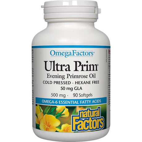 Natural Factors Ultra Prim Evening Primrose Oil, 500 mg, 90 Softgels - Natural Factors