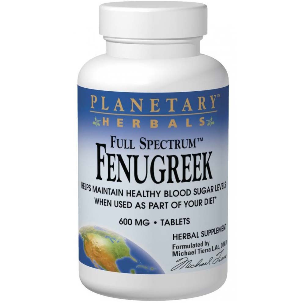 Planetary Herbals Fenugreek, 600 mg, Tablets, 120 - Planetary Herbals