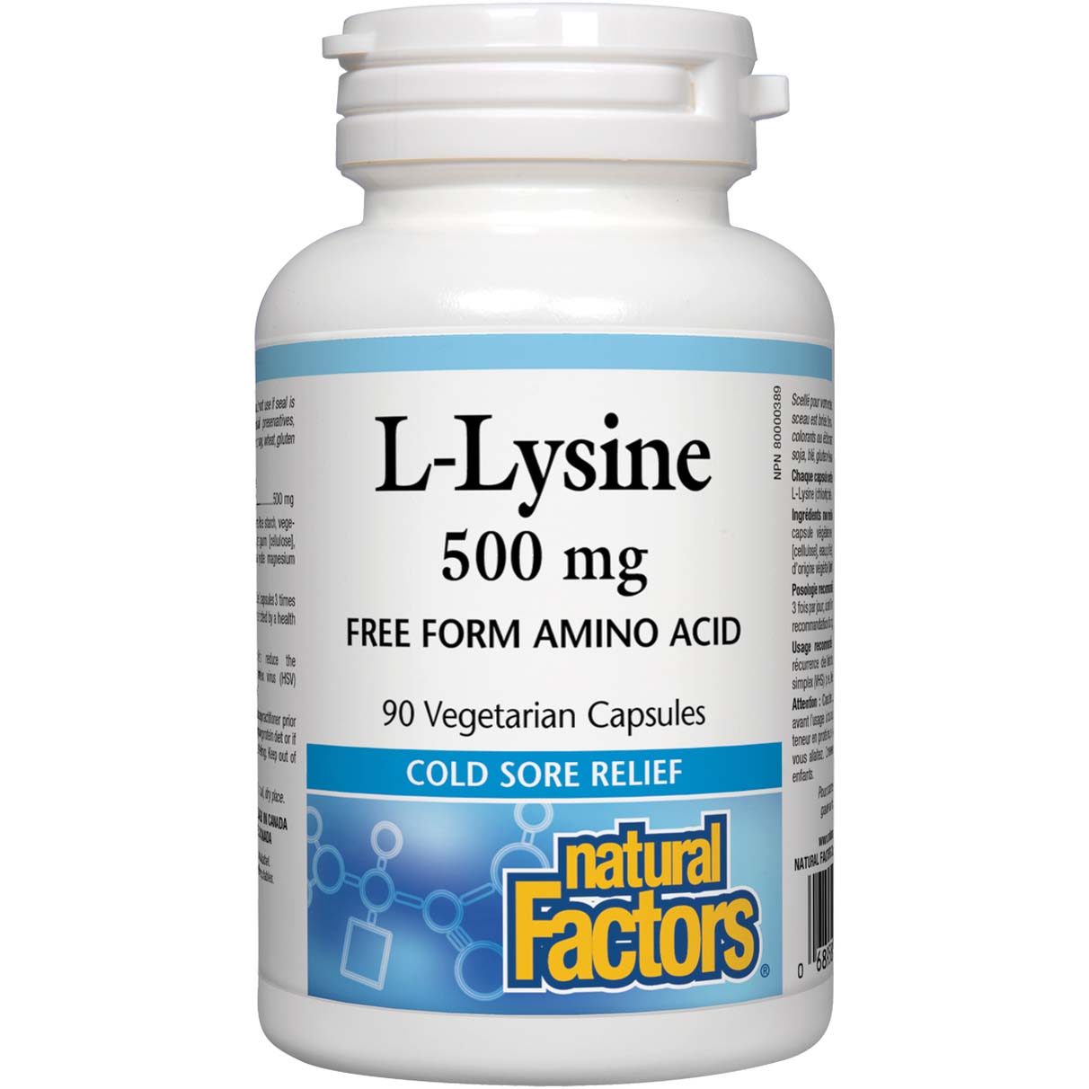 Natural Factors L-lysine, 500 mg, 90 Veggie Capsules - Natural Factors