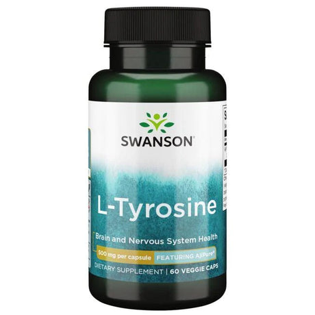 Swanson L-Tyrosine Featuring AjiPure, 500 mg, 60 Veggie Capsules - Swanson