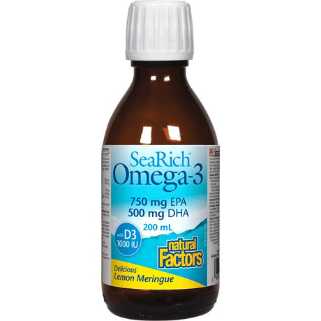 Natural Factors Searich Omega-3 Lemon Meringue, 750 mg EPA 500 mg DHA, 500 ML - Natural Factors