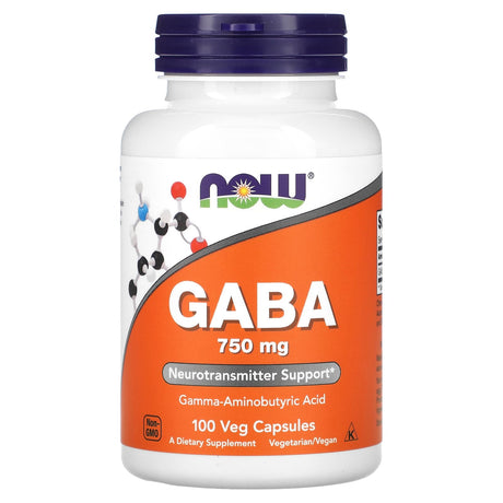 Now Gaba, 750 mg, 100 Veggie Capsules - Now