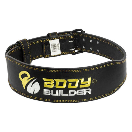 Leather Body Builder Belt, M, Yellow - Body Builder