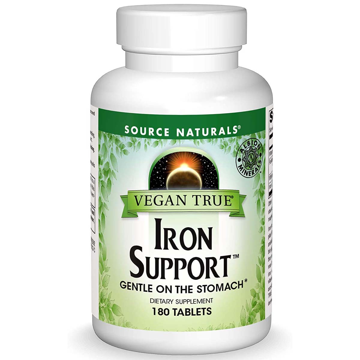 Source Naturals True Vegan Iron Support, 180 Tablets - Source Naturals