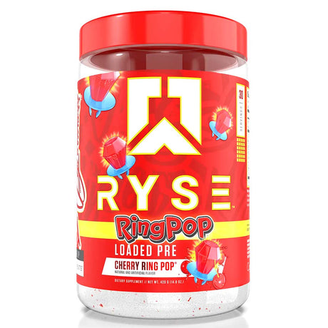 RYSE Loaded Pre Workout, 30 Servings, Ring Pop Berry Blast - RYSE