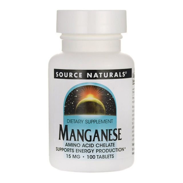 Manganese, 15 mg, 100 Tablets - Source Naturals - Source Naturals