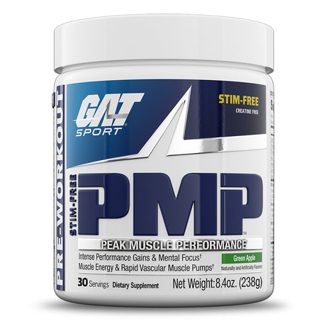 Gat Sport PMP Stim-Free Pre-Workout, Green Apple, 30 Servings - GAT Sport