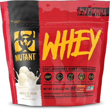 100% Whey Mutant, Vanilla Ice Cream, 5 LB - Mutant