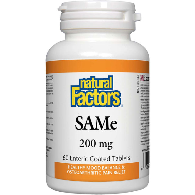 Natural Factors SAMe, 200 mg, 60 Tablets - Natural Factors