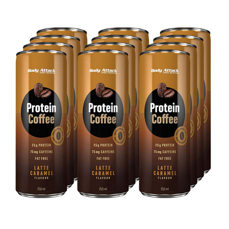 Box of 12 Pieces, Body Attack Protein Coffee, Caramel Latte - Body Attack