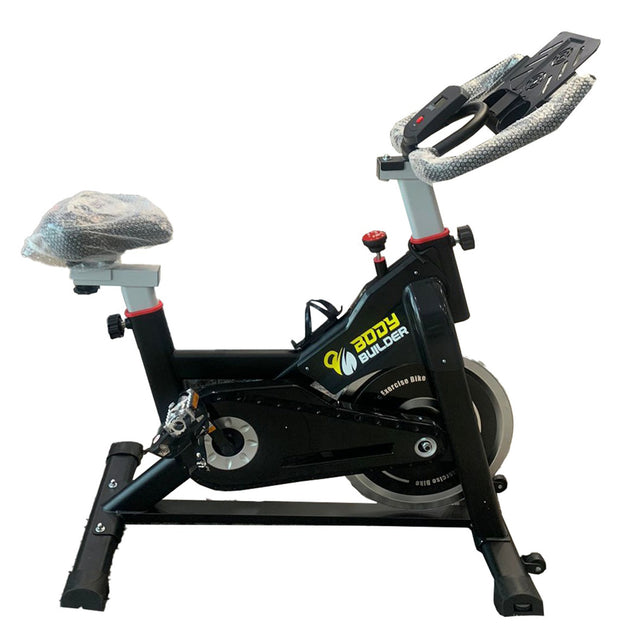 Body Builder Spin Bike, 1 Piece, Black & Yellow - Body Builder