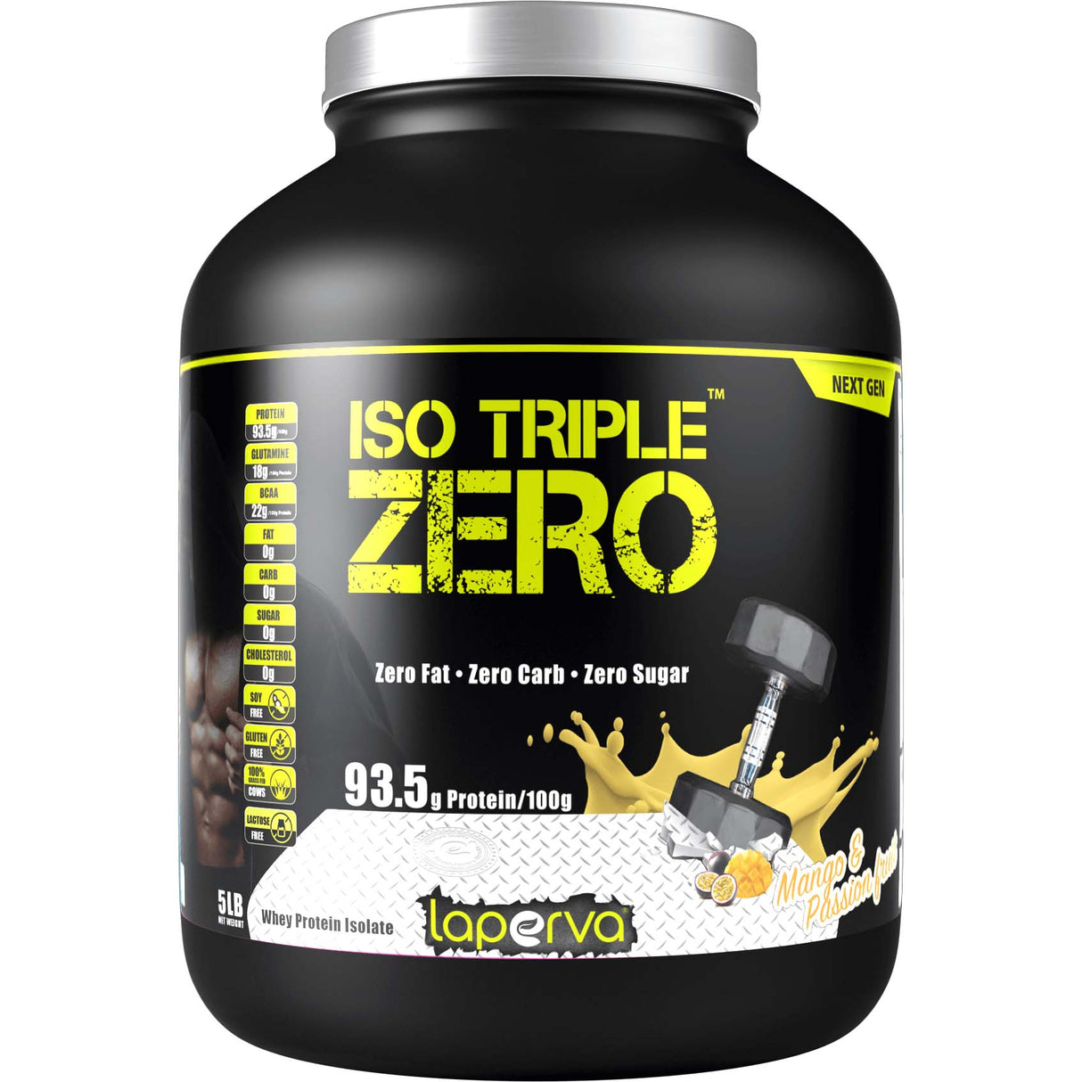 Laperva Iso Triple Zero Next Generation Whey Protein, Mango Passion Fruit, 5 LB - Laperva