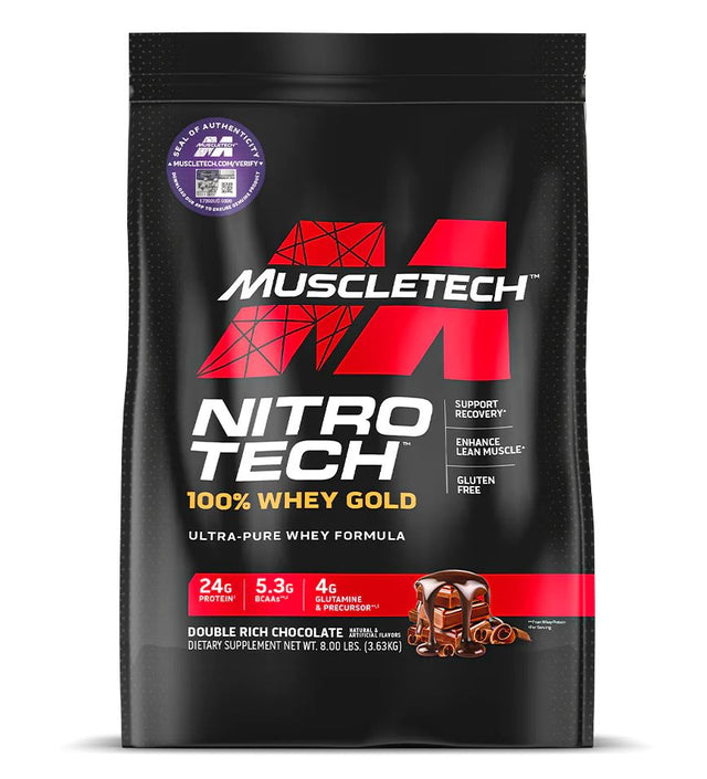 Muscletech Nitro Tech Whey Gold, Double Rich Chocolate, 8 LB - Muscletech