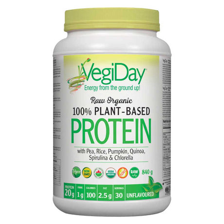 Unflavored Raw Organic Plant-Based Protein, VegiDay, 30 - Vegi Day