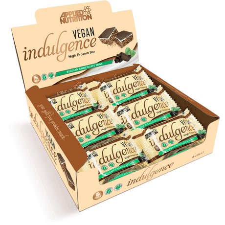 Box of 12 Bars, Applied Nutrition Vegan Indulgence Bar, Belgian Chocolate Mint - Applied Nutrition