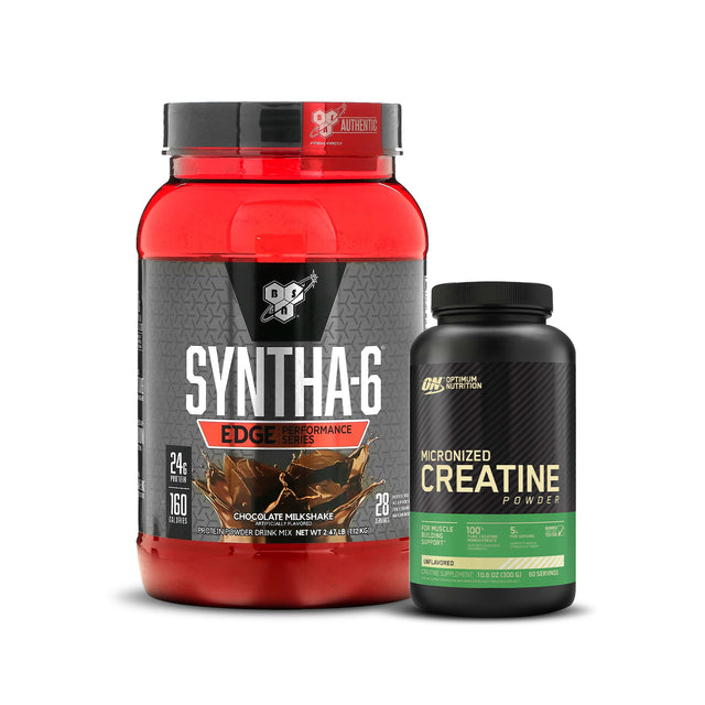 BSN Syntha-6 Edge Performance Series, Chocolate Milkshake + Creatine, 2.47 LB - BSN