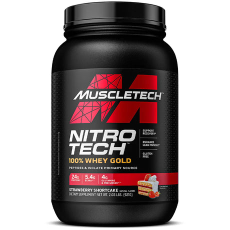 Muscletech Nitro Tech Whey Gold, Strawberry, 2 LB - Muscletech