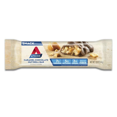 Atkins Caramel Chocolate Nut Roll Snack Bar, 44 Gm - Atkins