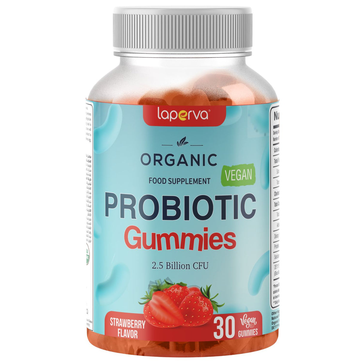 Organic Probiotic Vegan Gummies, Strawberry, 30 - Laperva - Laperva