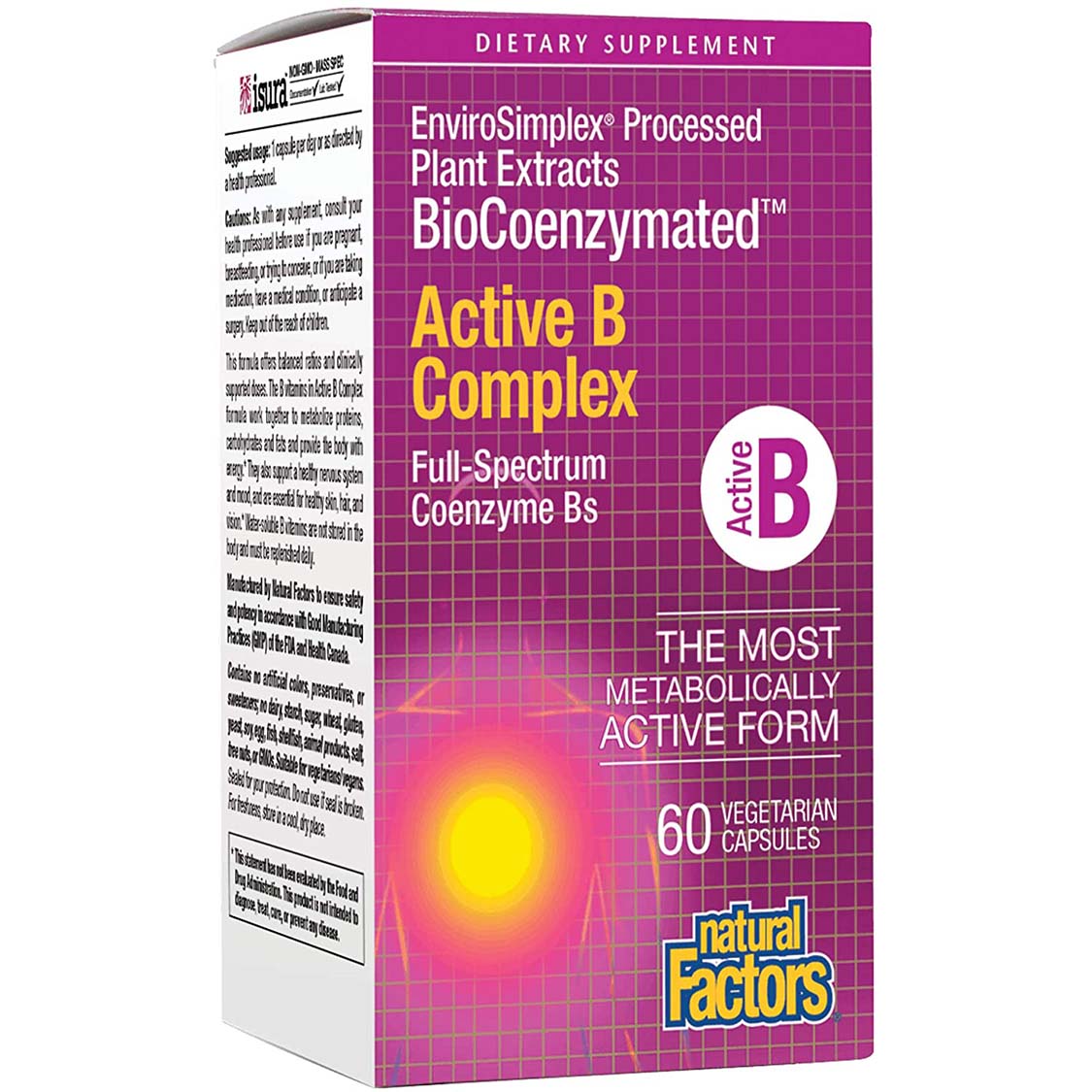 BioCoenzymated Active B Complex, 60 Veggie Capsules - Natural Factors - Natural Factors