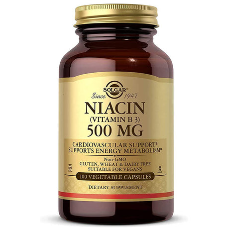 Solgar Niacin (Vitamin B3), 500 mg, 100 Tablets - Solgar