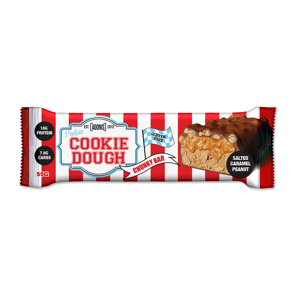 Adonis Protein Cookies Dough Bar, Salted Caramel Peanut, 1 Bar - Adonis Gear