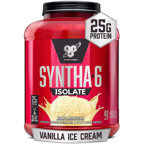 BSN Syntha-6 Isolate, Vanilla Ice Cream, 4 LB - BSN