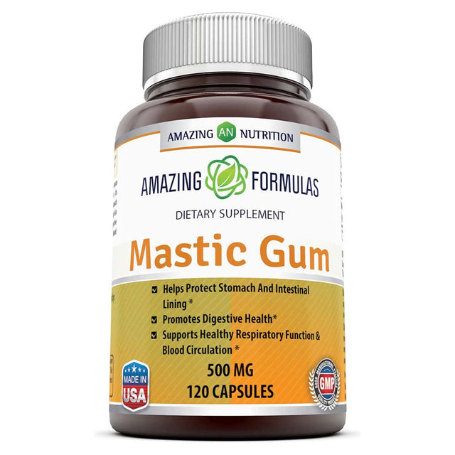 Amazing Formulas Mastic Gum, 1000 mg, 60 Capsules - Amazing Nutrition