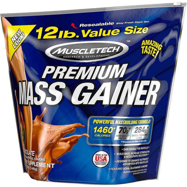 Muscletech Premium Mass Gainer, 12 LB, Milk Chocolate - Muscletech