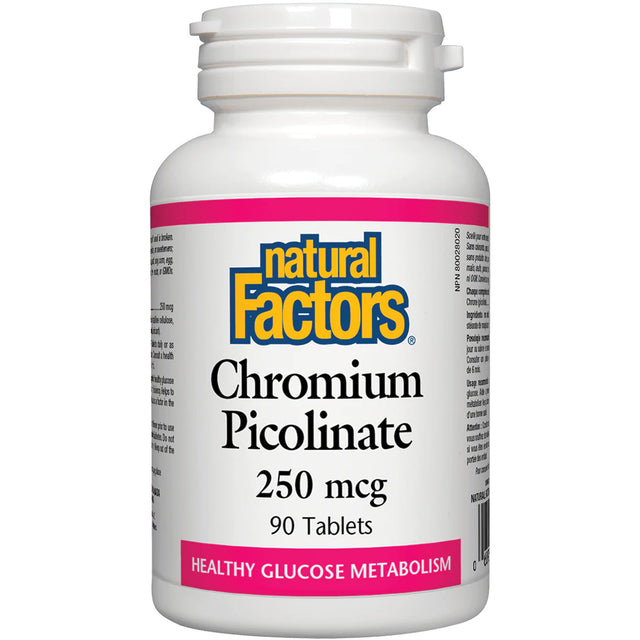 Natural Factors Chromium Picolinate, 250 mcg, 90 Tablets - Natural Factors