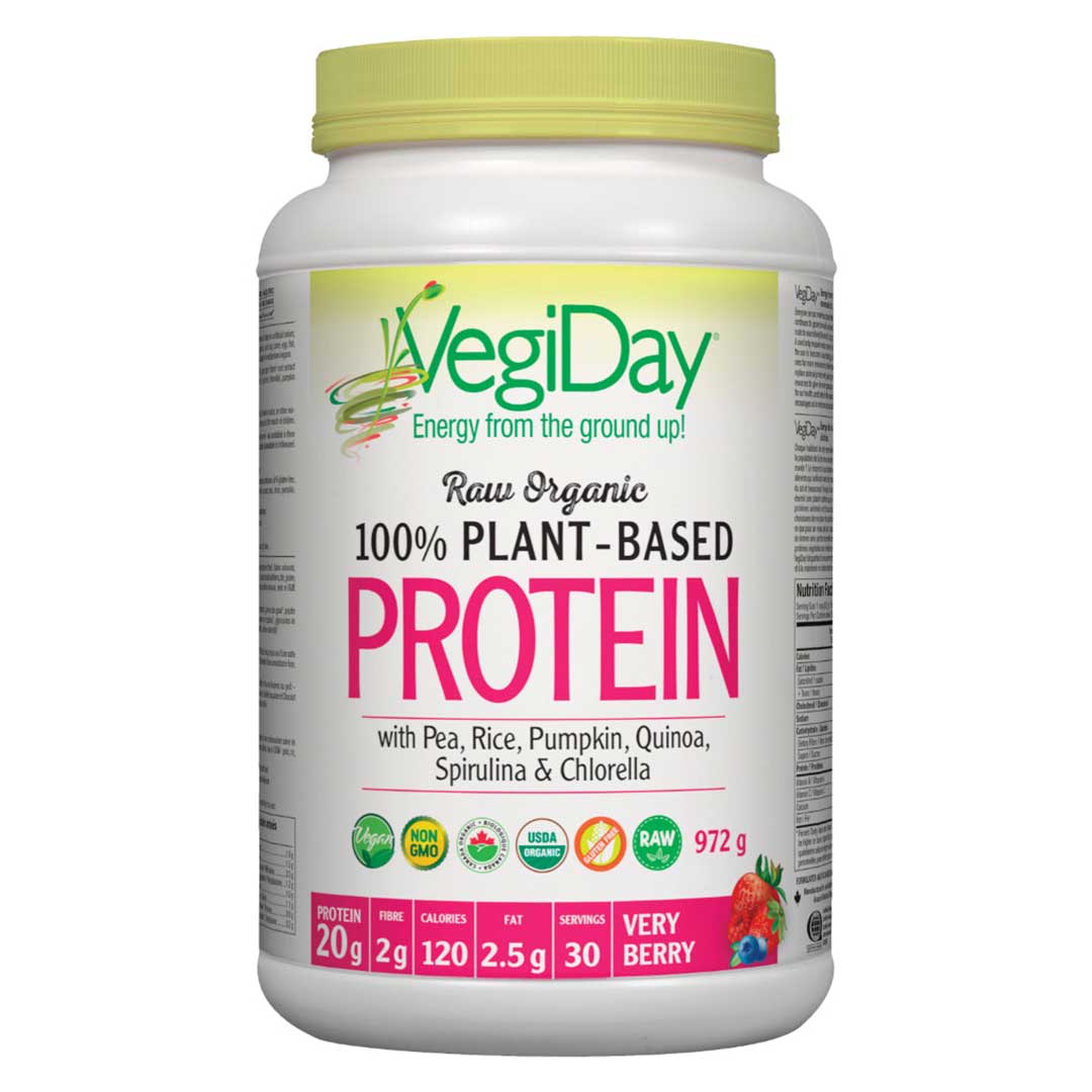 VegiDay Organic Plant-Based Protein, Very Berry, Raw, 30 - Vegi Day