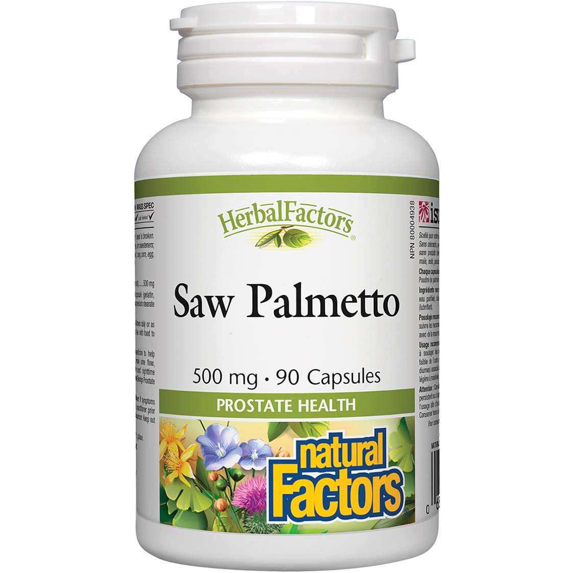 Saw Palmetto, 500 mg, 90 Capsules, Natural Factors - Natural Factors